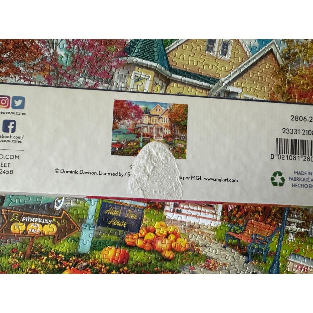 Ceaco Autumn Townhouse 750 Piece Puzzle in Box - Picture 4 of 6
